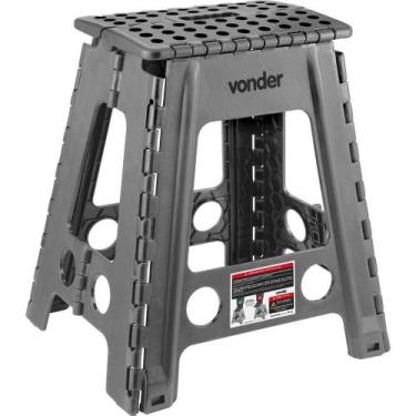 Imagem de Banqueta Plástica Dobrável 450Mm Cinza Vonder
