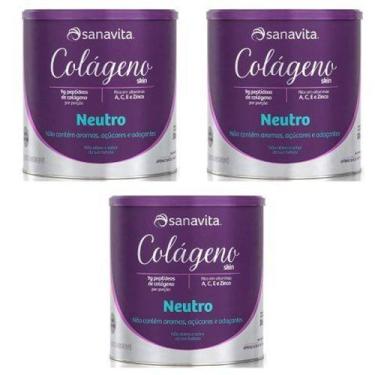 Imagem de Kit 3 Colágeno Skin - Sanavita - Neutro - 300g