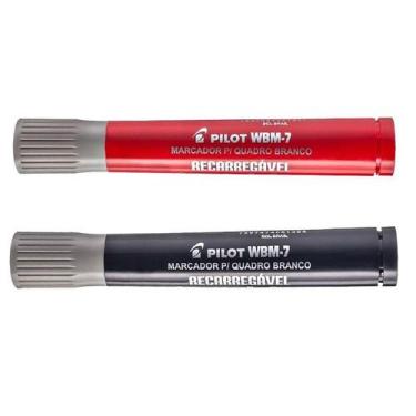 Imagem de Pincel para Quadro Branco Recarregável WBM7 Preto e Vermelho - Pilot -