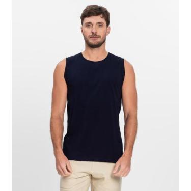 Imagem de Regata Masculina Básica Meia Malha Diametro Azul, P, Azul