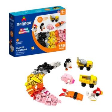 Imagem de Brinquedo Pedagógico Blocos De Montar Blocos Criativos 150 Peças Compa