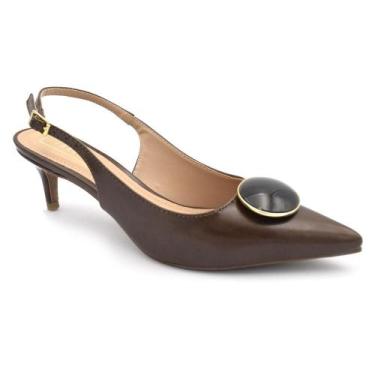Imagem de Scarpin Slingback Feminino Suzzara 15601-30, Marrom, 36
