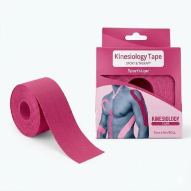 Imagem de Fita Kinesio Taping Elástica Adesiva 5m x 5cm - Dexin, Rosa
