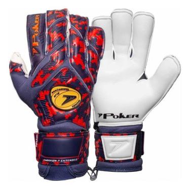 Imagem de Luva de Goleiro Poker Profissional Champion 7 Extended , 9, Azul escur