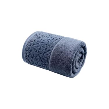 Imagem de Toalha de Rosto Super Soft Arabesco 50cmx70cm 97% Algodão 3% Poliéster Macia e Absorvente Azul Corttex