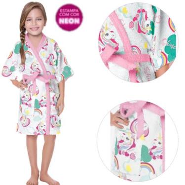 Imagem de Roupão de Banho de Menina Felpudo Infantil Kids Divertido - Lepper, P
