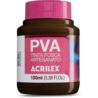 Imagem de Tinta PVA 100ML Marrom Escuro - Pacote com 6 - Acrilex