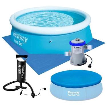 Imagem de Kit Piscina Inflável Fast Set 2300L em PVC com Filtro Bomba 110V Bestw
