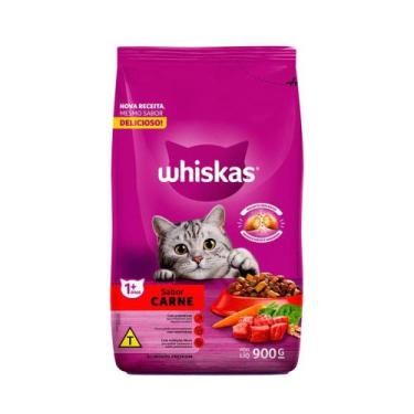 Imagem de Ração para Gatos Whiskas 1+ anos Carne 900g