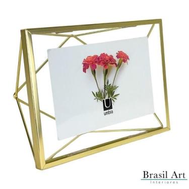 Imagem de Porta-Retrato Prisma 10x15 - Dourado - umbra