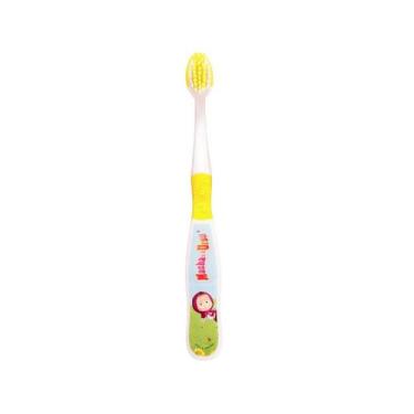 Imagem de Escova Dental Infantil Macia Amarela Masha e o Urso De 2 à 6 Anos Gree