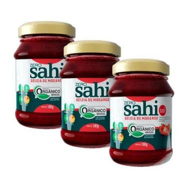 Imagem de Kit 3X: Geleia de Morango Orgânica Zero Açúcar Sahi 180g