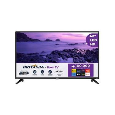 Imagem de Smart TV 42” Britânia LED Roku TV Dolby Audio BTV42G6FR2CP Bivolt