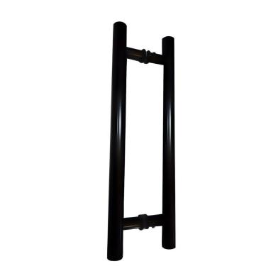 Imagem de Puxador de Porta Andrade 7001 Alumínio Reto Redondo Preto Texturizado 40CM 25MM