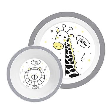 Imagem de Kit Prato e Tigela Bowl Infantil - Clingo - Zoo