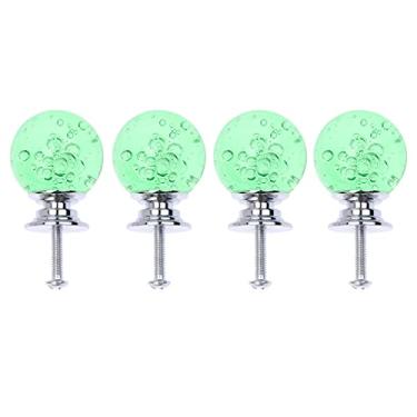Imagem de 4 conjunto único buraco prata base gaveta botão bolha bola gaveta de gaveta de gaveta com parafusos para escritório em casa YYDFPIIA (Color : Green)