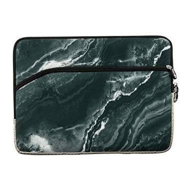 Imagem de CHAJIJIAO Capa ultra fina com estampa de mármore de neoprene moderna bolsa para laptop para MacBook 13,3 polegadas capa traseira de tablet (cor verde)