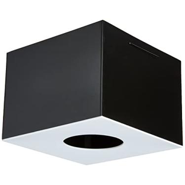 Imagem de Plafon de Sobrepor Quadrado Granada com Difusor Preto/Branco para 01 Lâmpadas Par 20 ou Bulbo Led E-27-13X13 cm