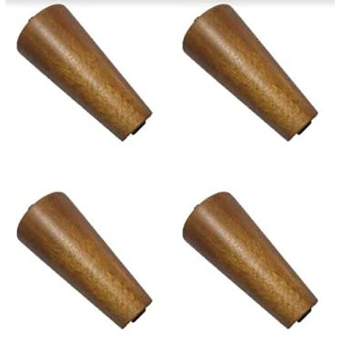 Imagem de Kit 4 Pés Cama Box Palito 11cm Mel/Imbuia Pezinhos Madeira Sofá Mimo (MEL)