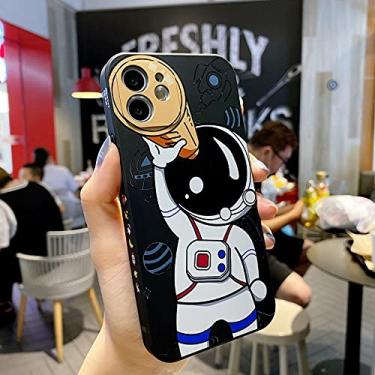 Imagem de Capa de telefone de telescópio espacial astronauta de luxo para iphone 12 11 13 pro max 13 mini xs x xr 7 8 plus se 2020 capa de silicone líquido, wyjpreto, para iphone 12 promax