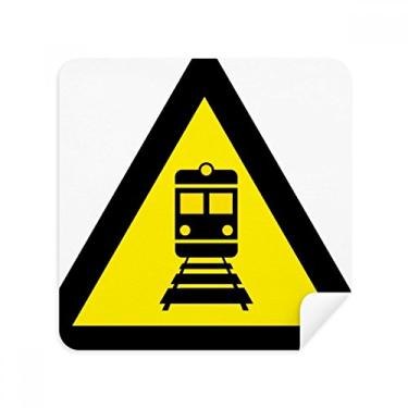 Imagem de Warning Symbol Amarelo Preto Trem Óculos Triângulo Tecido de Camurça Tecido 2 Unidades