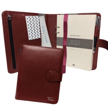 Imagem de Agenda Diária Couro Raffai 2022 Bordô