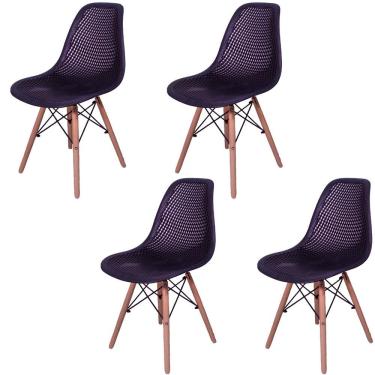 Imagem de Kit 4 Cadeiras Design Charles Eames Eiffel Furadinha