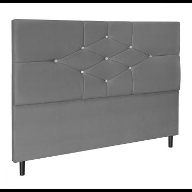 Imagem de Cabeceira Solteiro Jbe Camboriú Preto 94cm Box 88cm Cinza