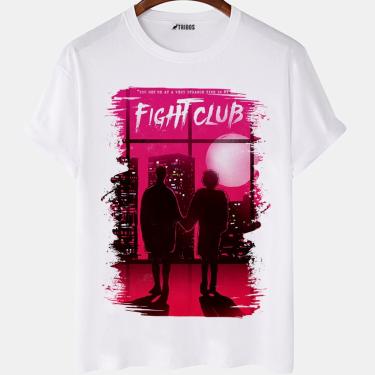 Imagem de Camiseta masculina Clube de Luta Filme Famoso capa Camisa Blusa Branca Estampada