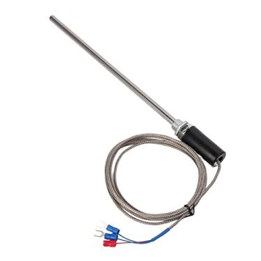 Imagem de Sensor de temperatura, resistente ao calor de aço inoxidável responsivo M12 Sonda Termopar Plugue de 200 mm para máquinas (2 m)