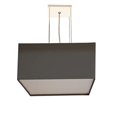Imagem de Lustre Pendente Quadrado Cúpula em Tecido 30x30x15 Cor:Preto6022