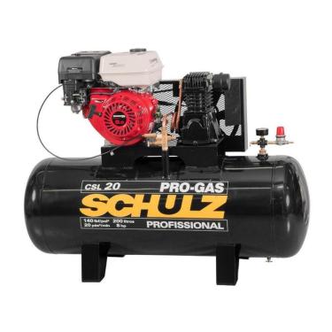 Imagem de Compressor De Ar Schulz - Csl 20/200 Pro-Gas - 20 Pés 200 Litros 8hp Gasolina