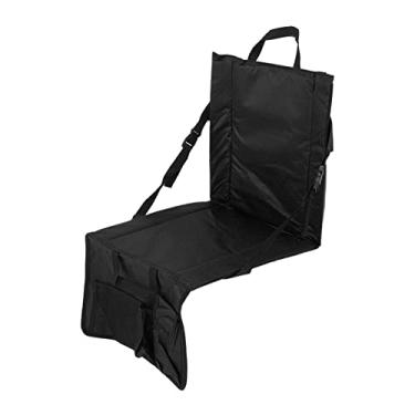 Imagem de Cadeira para Camping,Almofada de Assento de Est¨¢dio, Cadeira Dobr¨¢vel de Est¨¢dio ?ngulo Ajust¨¢vel 600D Oxford Almofadas de Bleacher Port¨¢teis com Bolso e Suporte para as Costas(Black), Cadeira d