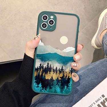 Imagem de Capa de telefone pintada à mão para iphone x xs max xr capa de cenário capa dura à prova de choque para iphone 6s 7 8 plus se 2 12 13 11 pro max, verde cenário 4, para iphone xr