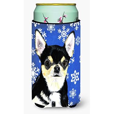 Imagem de Caroline's Treasures SC9399TBC Chihuahua Inverno Flocos de Neve Feriado Alto Menino Bebida Isolador Isolador de Bebidas, Meninos Altos, Multicolorido
