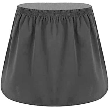 Imagem de Meia Anágua Feminina de Chiffon Half Slip Saias Frente Curta Longa Traseira Linha Saia de Bainha Falso Saia Femme Anágua Feminina Meio Deslizamento Anágua Metade Anágua Preta, G, Colecionador