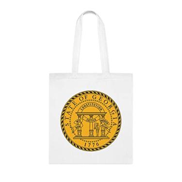 Imagem de SpreadPassion Sacola Georgia, presente para amantes da Geórgia, presente da Geórgia, bolsa de ombro Georgia reutilizável, ideia de de Natal, presente para ela, presente para ele, bolsa feminina, Branco