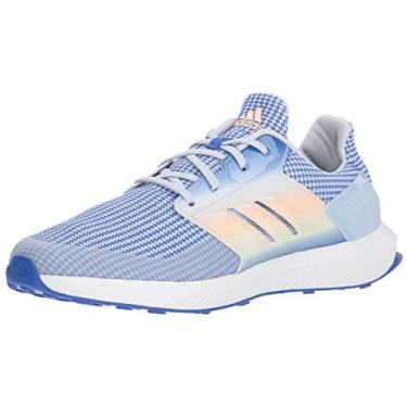 Imagem de adidas Tênis de corrida infantil unissex RapidaRun Wide, Azul de alta resolução, azul aerodinâmico/verde aero, 20