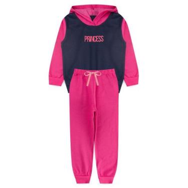 Imagem de Conjunto Infantil Feminino Premium Color Marinho Com Pink - Joinha Kid