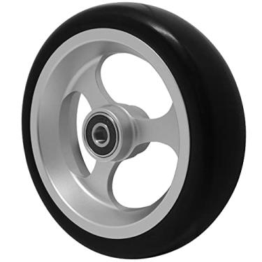 Imagem de Rodinha para Cadeira de Rodas em Alumínio com Rolamento Pneu Maciço 5"x1.5 Preto