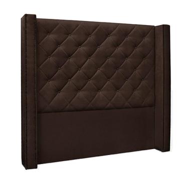 Imagem de Cabeceira Queen Size 1,84m Loewe Suede Café - Gran Belo