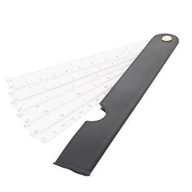 Imagem de Régua métrica de engenharia de arquiteto de plástico para ventilador de desenho Utoolmart, faixa de medição 190 mm, 1 peça aplicável à arquitetura de design de roupas