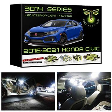 Imagem de Fyre Flys 6 peças de luzes interiores de LED brancas para Honda Civic 2016-2021 Super Bright 6000K Série 3014 Kit de embalagem e ferramenta de instalação