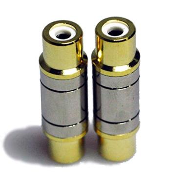 Imagem de Conector RCA fêmea para fêmea HTTX Premium A/V Juntor de vídeo e acoplador de áudio, componente adaptador de metal, banhado a ouro (pacote com 2)