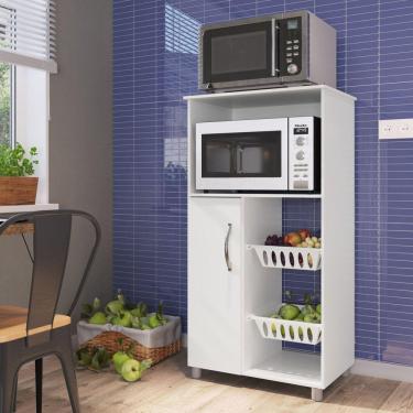 Imagem de Fruteira com Nicho para Forno 1 Porta 2 Cestos Kely IRM Móveis Branco