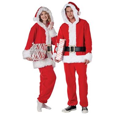 Imagem de Macacão adulto de Papai Noel, Preto, vermelho, branco., M