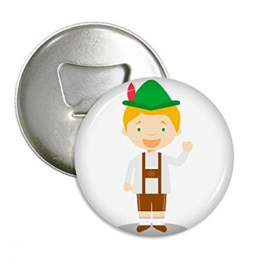 Imagem de Emblema multifuncional com emblema de ímã de geladeira e desenho alemão verde marrom