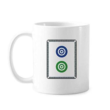 Imagem de Mahjong Circle Dots 2 Tile Pattern Caneca Cerâmica Café Porcelana Utensílios de Mesa