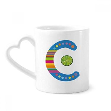 Imagem de C Alfabeto Laranja Frutas Padrão Bonito Caneca Café Cerâmica Copo Coração Vidro