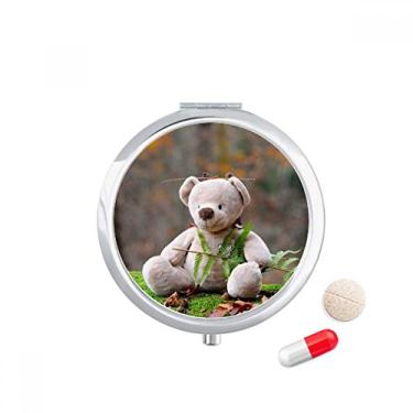 Imagem de Urso de pelúcia ciência da silvicultura natureza estojo de comprimidos bolso caixa de armazenamento de remédios dispensador de recipiente